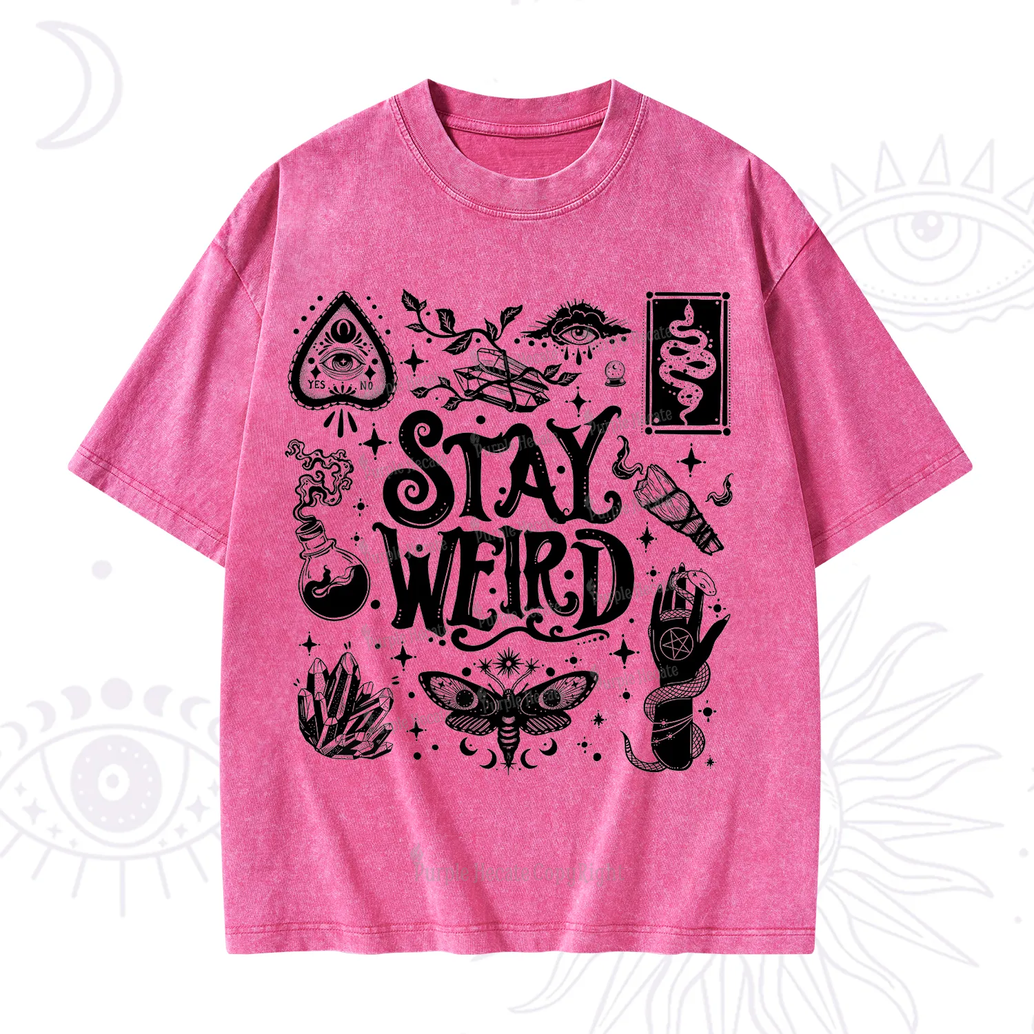 Purplehecate Stay Weird and Witchy Washed T-Shirt