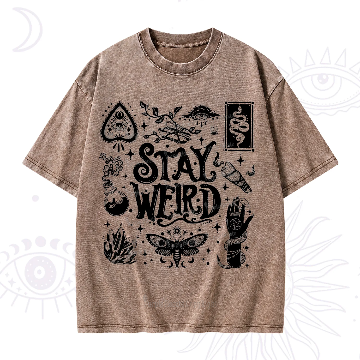 Purplehecate Stay Weird and Witchy Washed T-Shirt