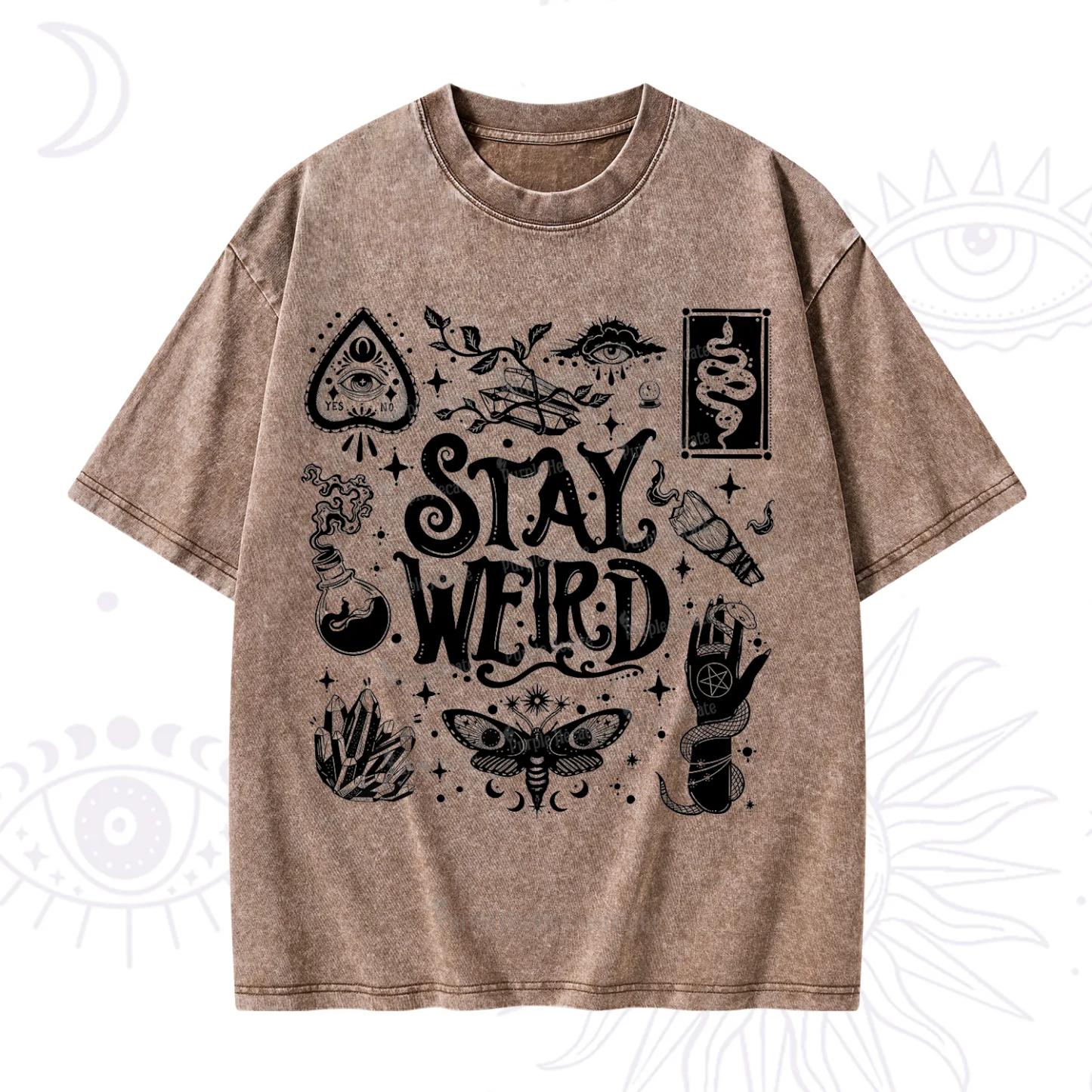 Purplehecate Stay Weird and Witchy Washed T-Shirt