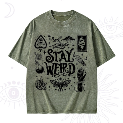 Purplehecate Stay Weird and Witchy Washed T-Shirt