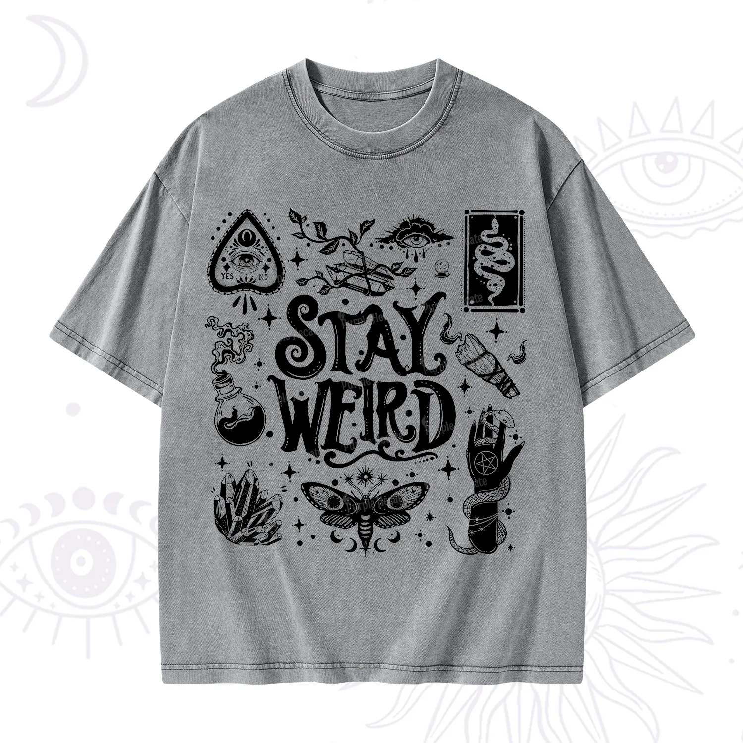 Purplehecate Stay Weird and Witchy Washed T-Shirt