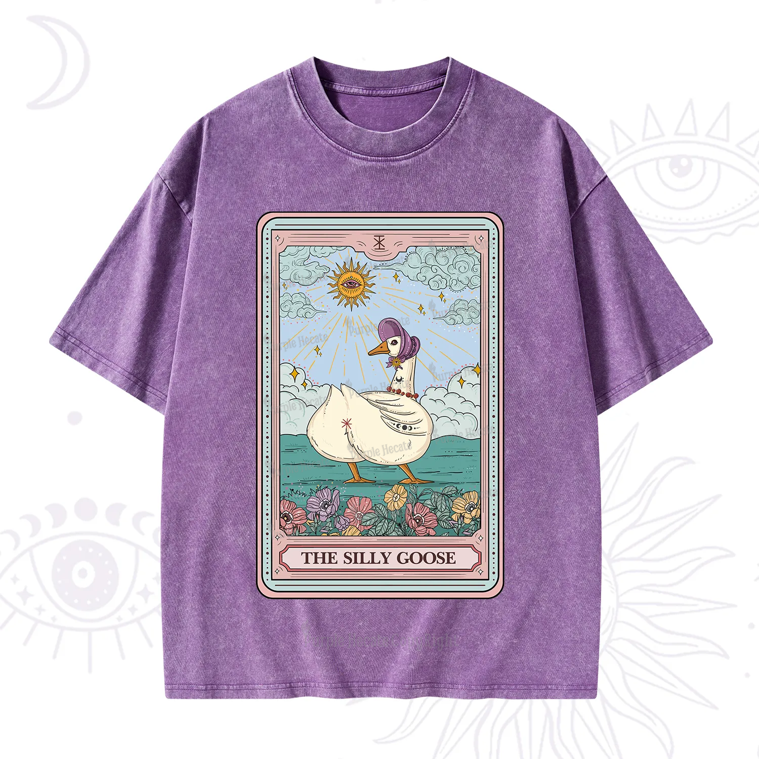Purplehecate The Silly Goose Tarot Washed T-Shirt