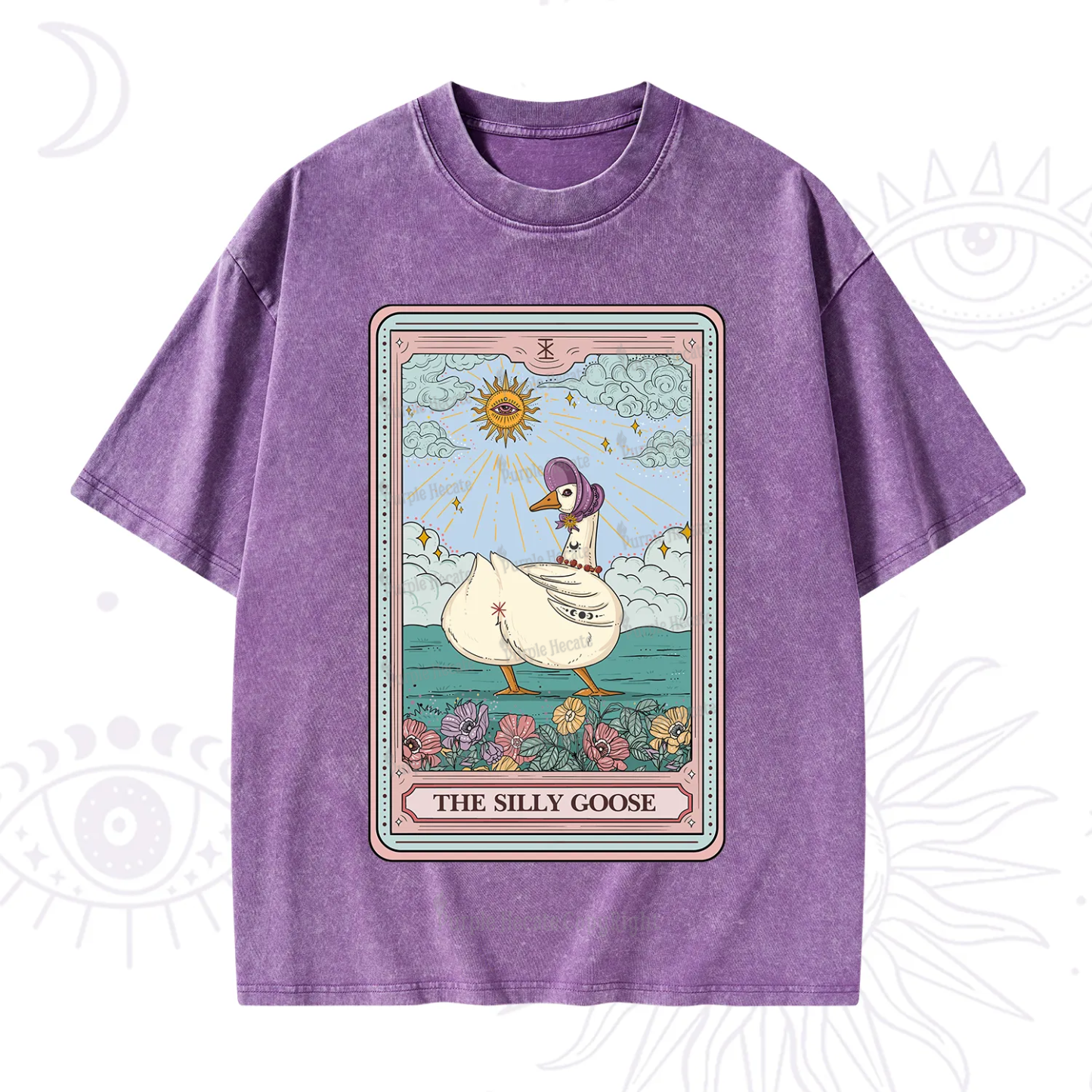 Purplehecate The Silly Goose Tarot Washed T-Shirt