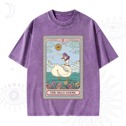 Purplehecate The Silly Goose Tarot Washed T-Shirt