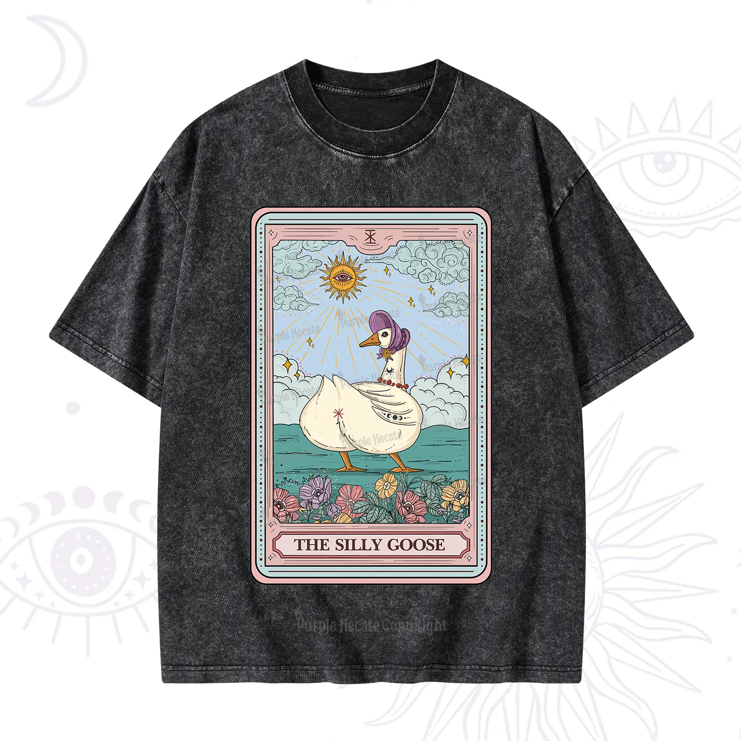 Purplehecate The Silly Goose Tarot Washed T-Shirt