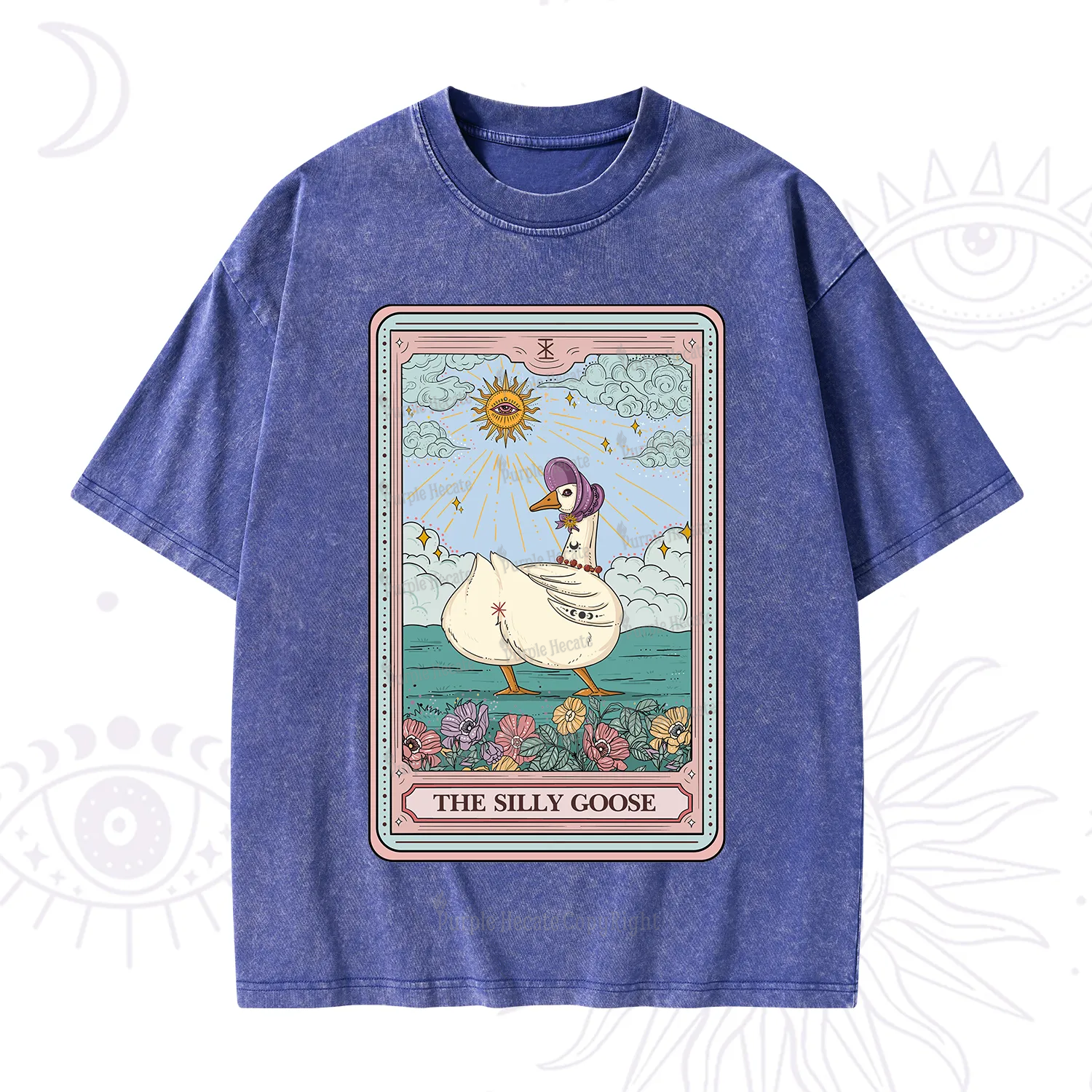 Purplehecate The Silly Goose Tarot Washed T-Shirt