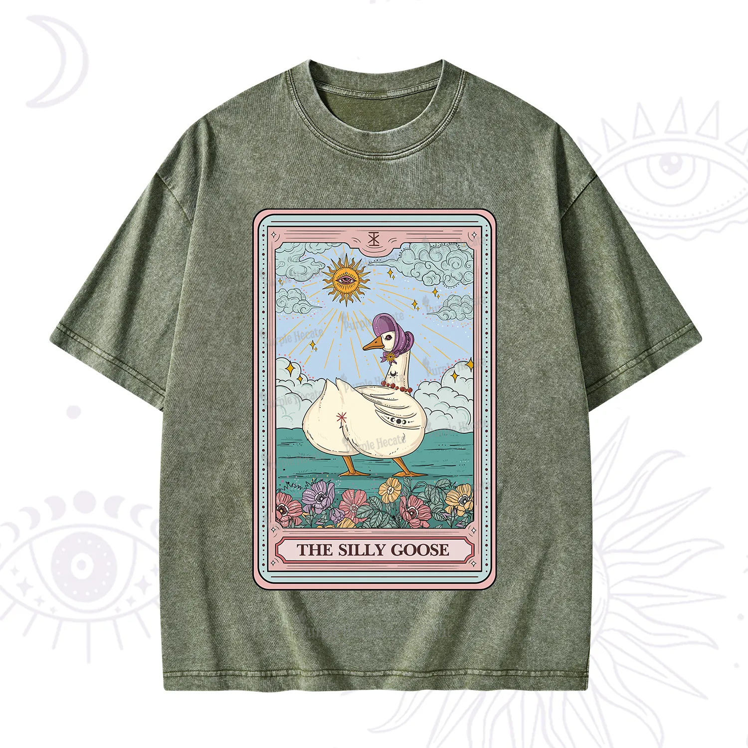 Purplehecate The Silly Goose Tarot Washed T-Shirt