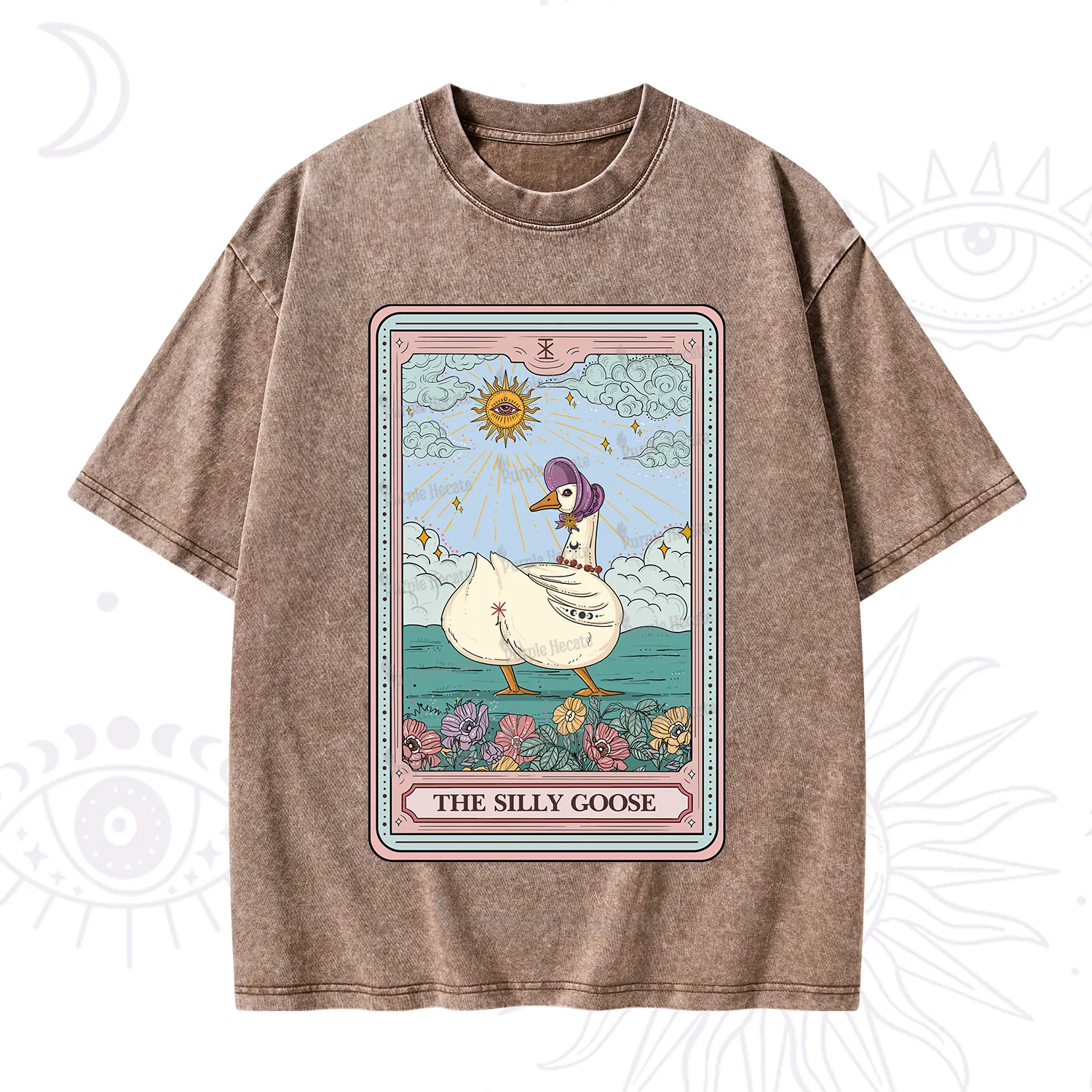 Purplehecate The Silly Goose Tarot Washed T-Shirt