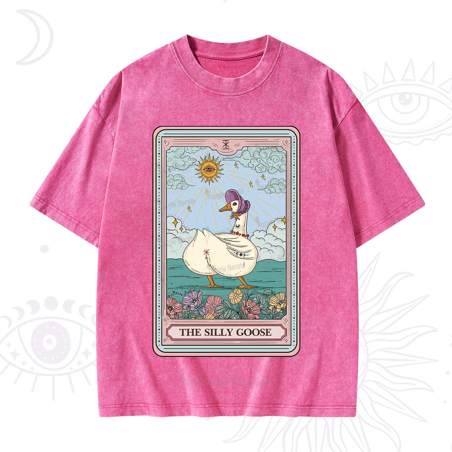 Purplehecate The Silly Goose Tarot Washed T-Shirt