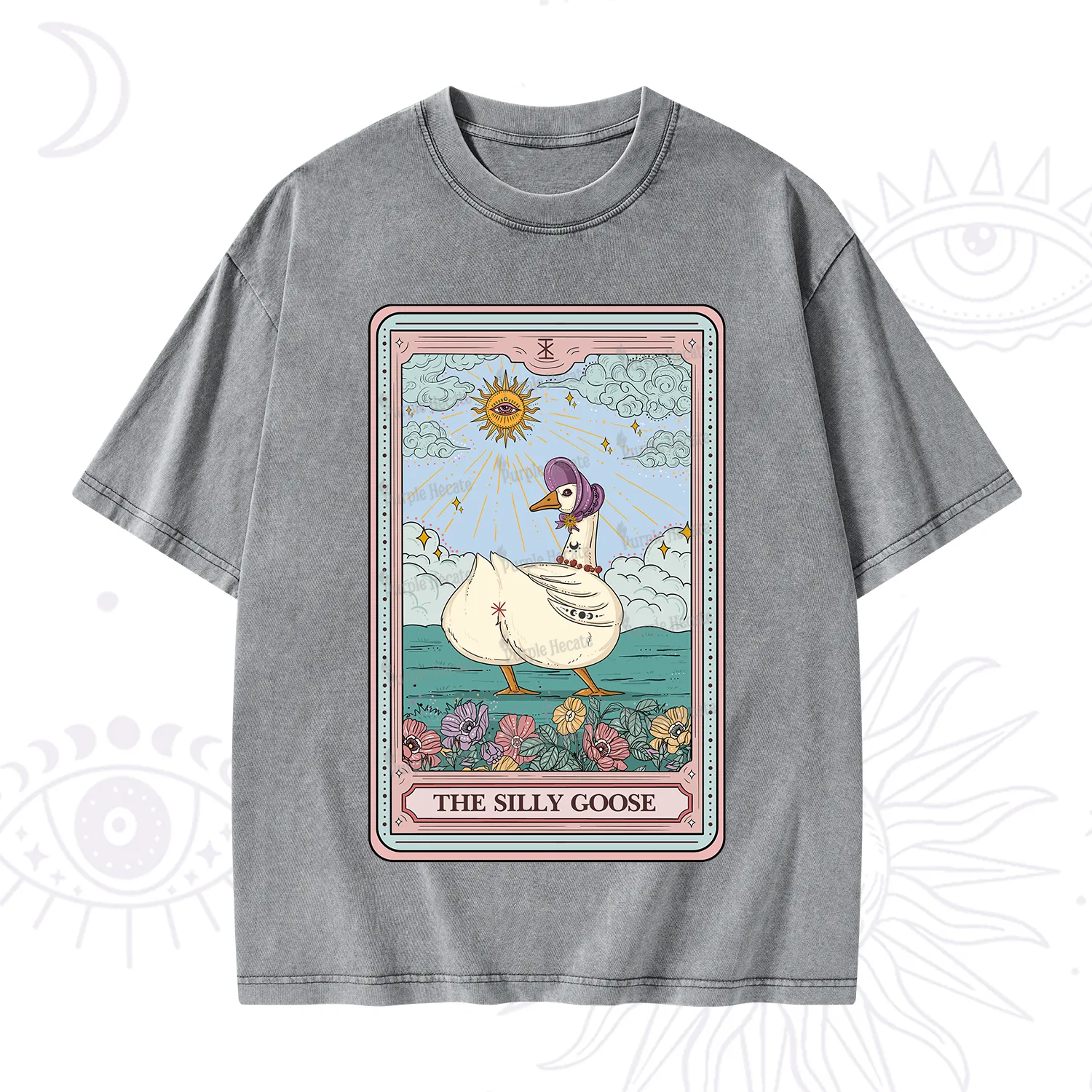 Purplehecate The Silly Goose Tarot Washed T-Shirt