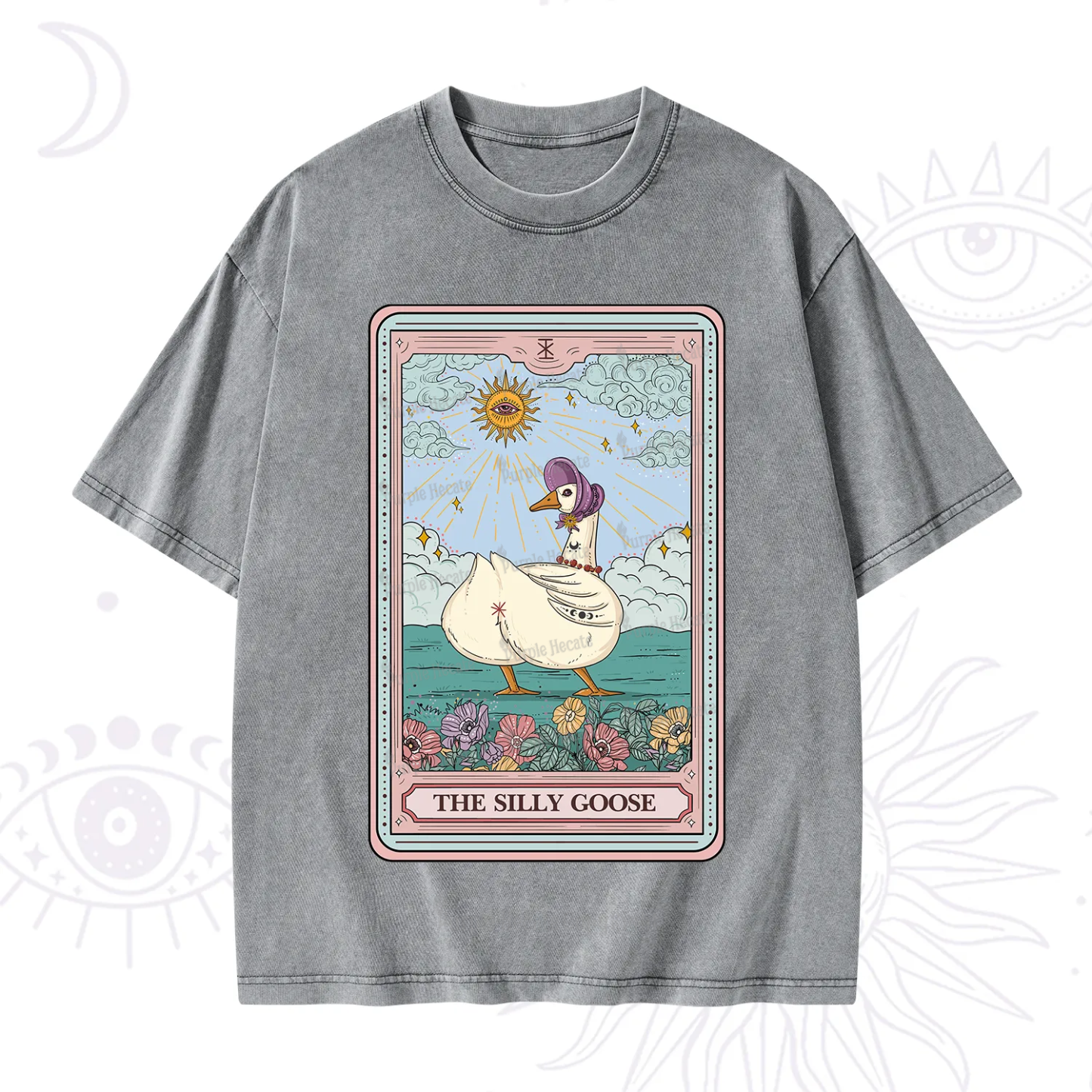 Purplehecate The Silly Goose Tarot Washed T-Shirt