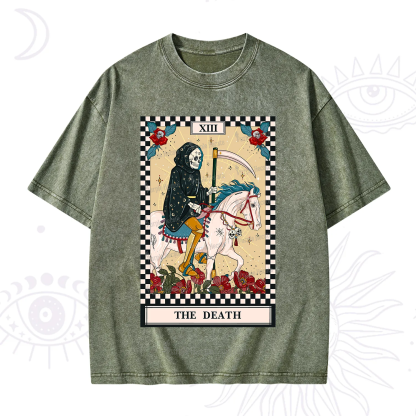 Purplehecate The Death Tarot Skeleton Washed T-Shirt