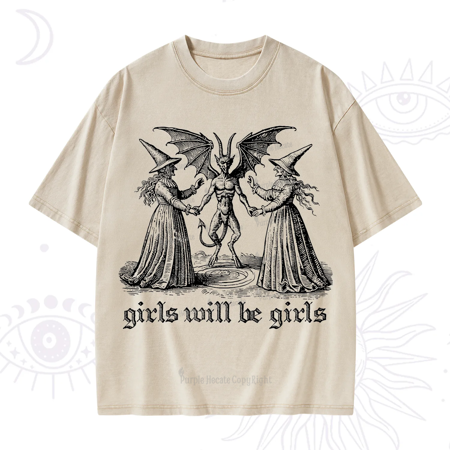 Purplehecate Witch Girls Will Be Girls Washed T-Shirt