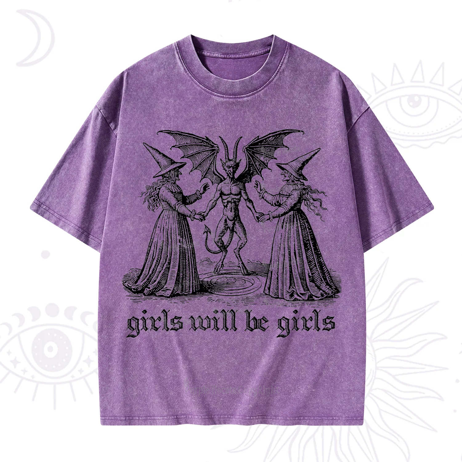 Purplehecate Witch Girls Will Be Girls Washed T-Shirt