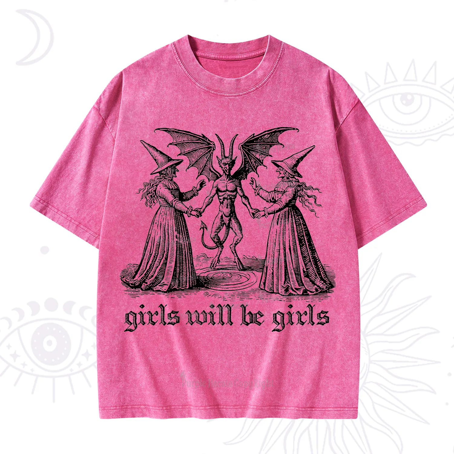 Purplehecate Witch Girls Will Be Girls Washed T-Shirt