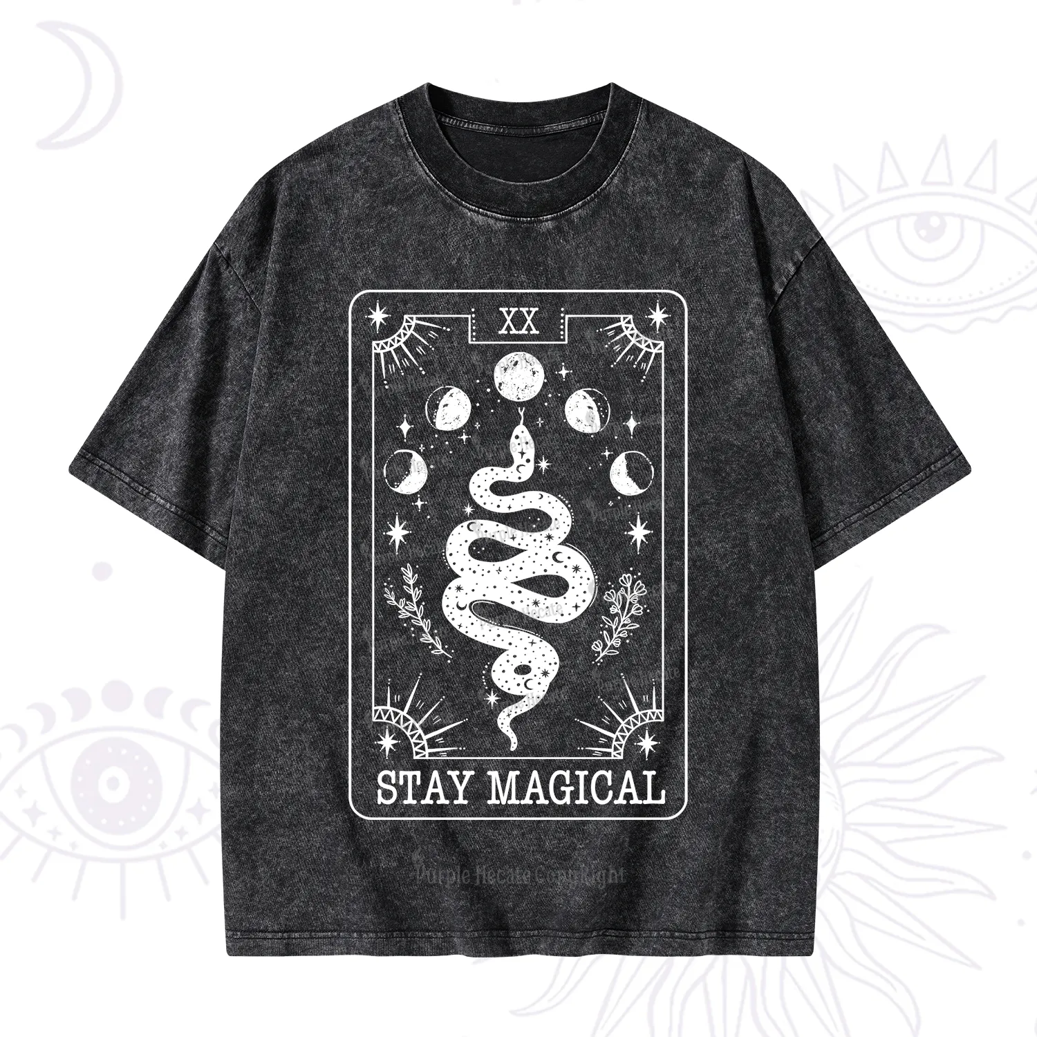 Purplehecate The Stay Magical Tarot Washed T-Shirt