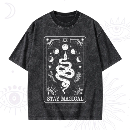 Purplehecate The Stay Magical Tarot Washed T-Shirt