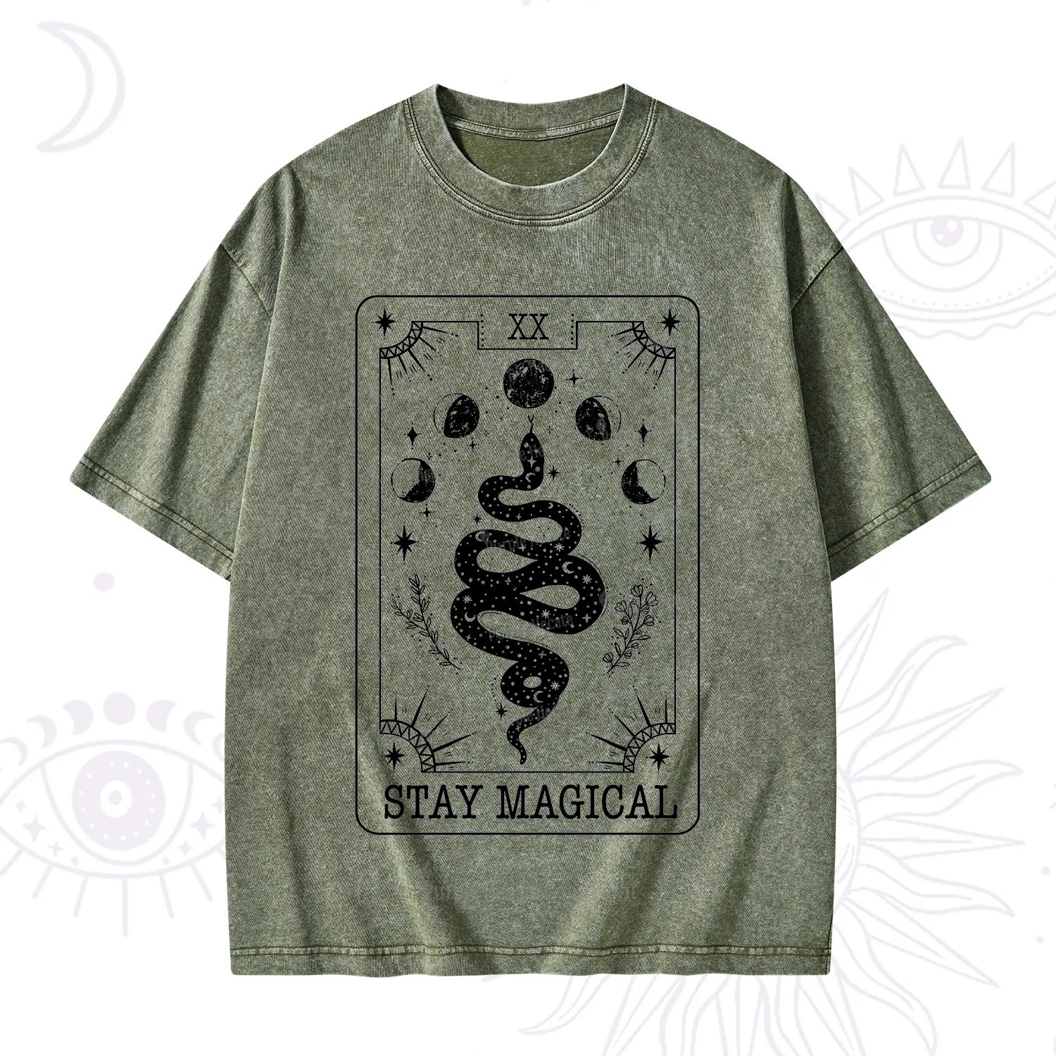 Purplehecate The Stay Magical Tarot Washed T-Shirt