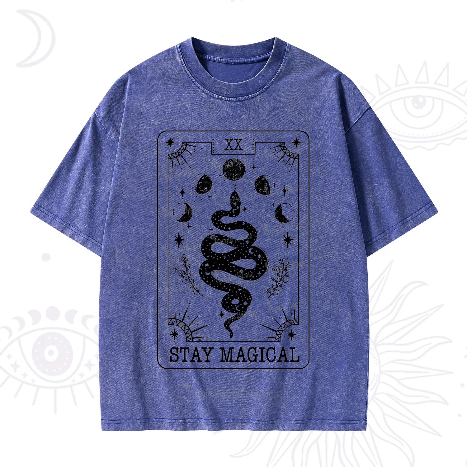 Purplehecate The Stay Magical Tarot Washed T-Shirt