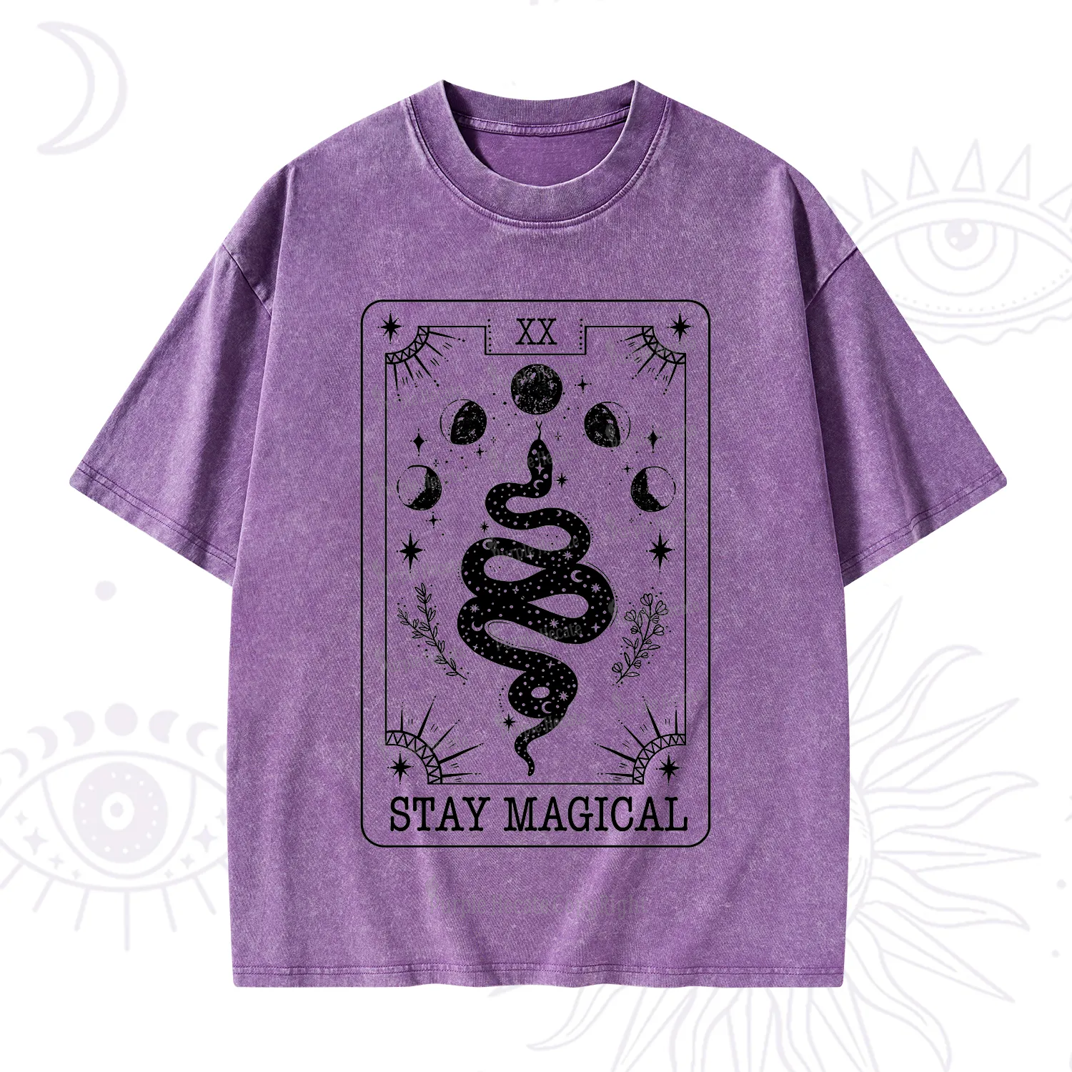Purplehecate The Stay Magical Tarot Washed T-Shirt