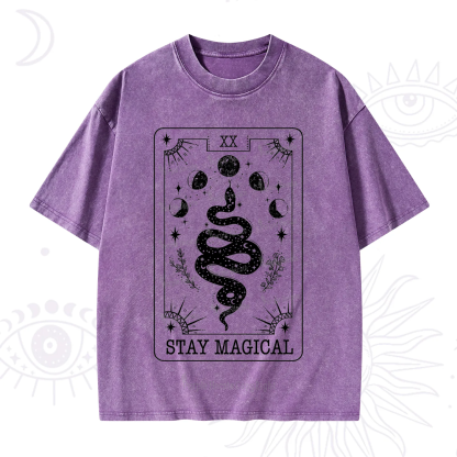 Purplehecate The Stay Magical Tarot Washed T-Shirt