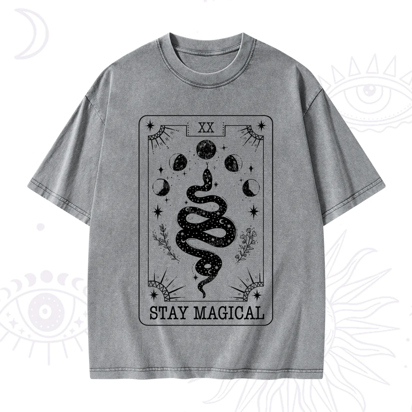 Purplehecate The Stay Magical Tarot Washed T-Shirt