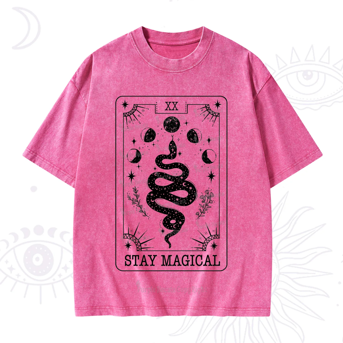 Purplehecate The Stay Magical Tarot Washed T-Shirt