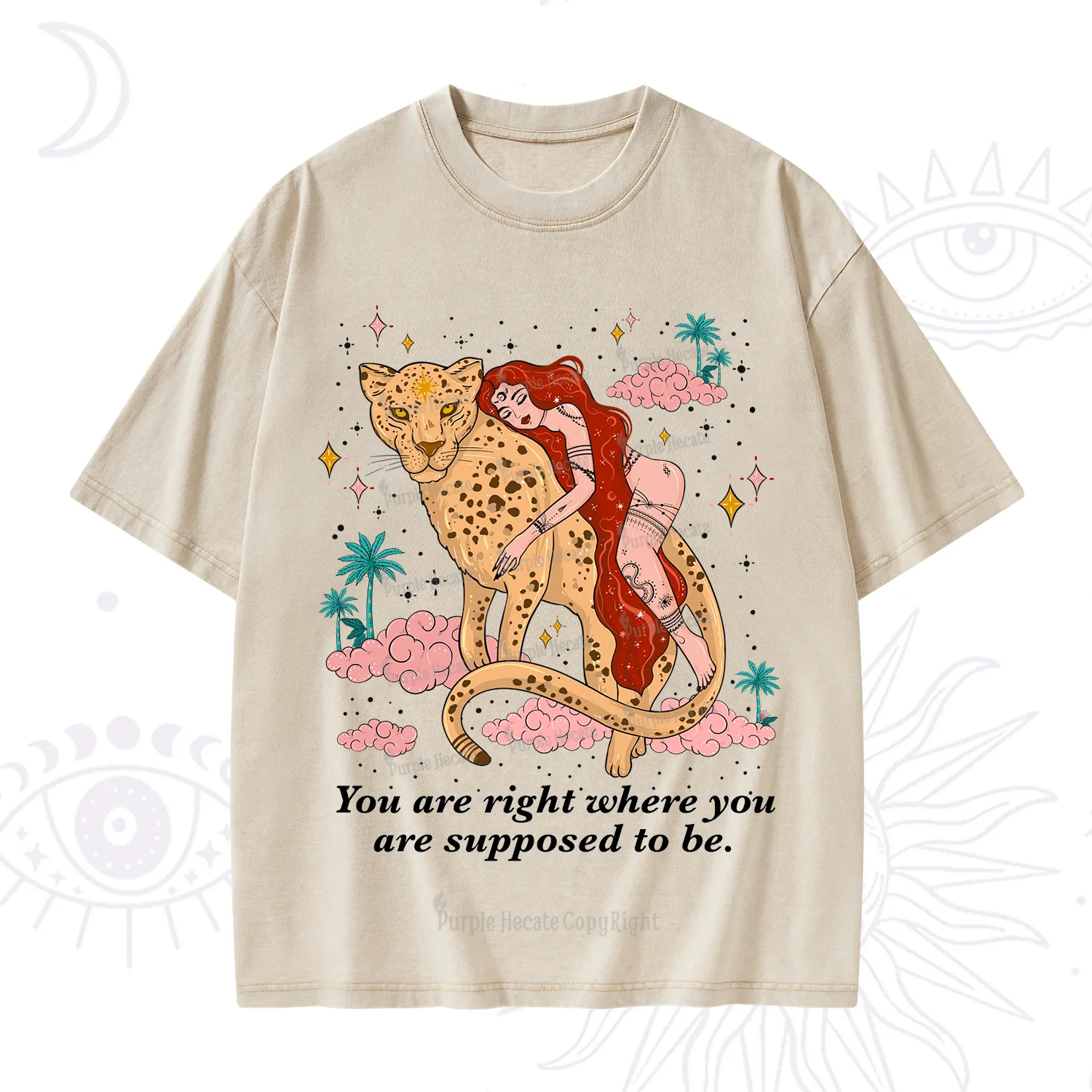 Purplehecate You Are Right Where You Are Supposed To Be Washed T-Shirt