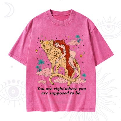 Purplehecate You Are Right Where You Are Supposed To Be Washed T-Shirt