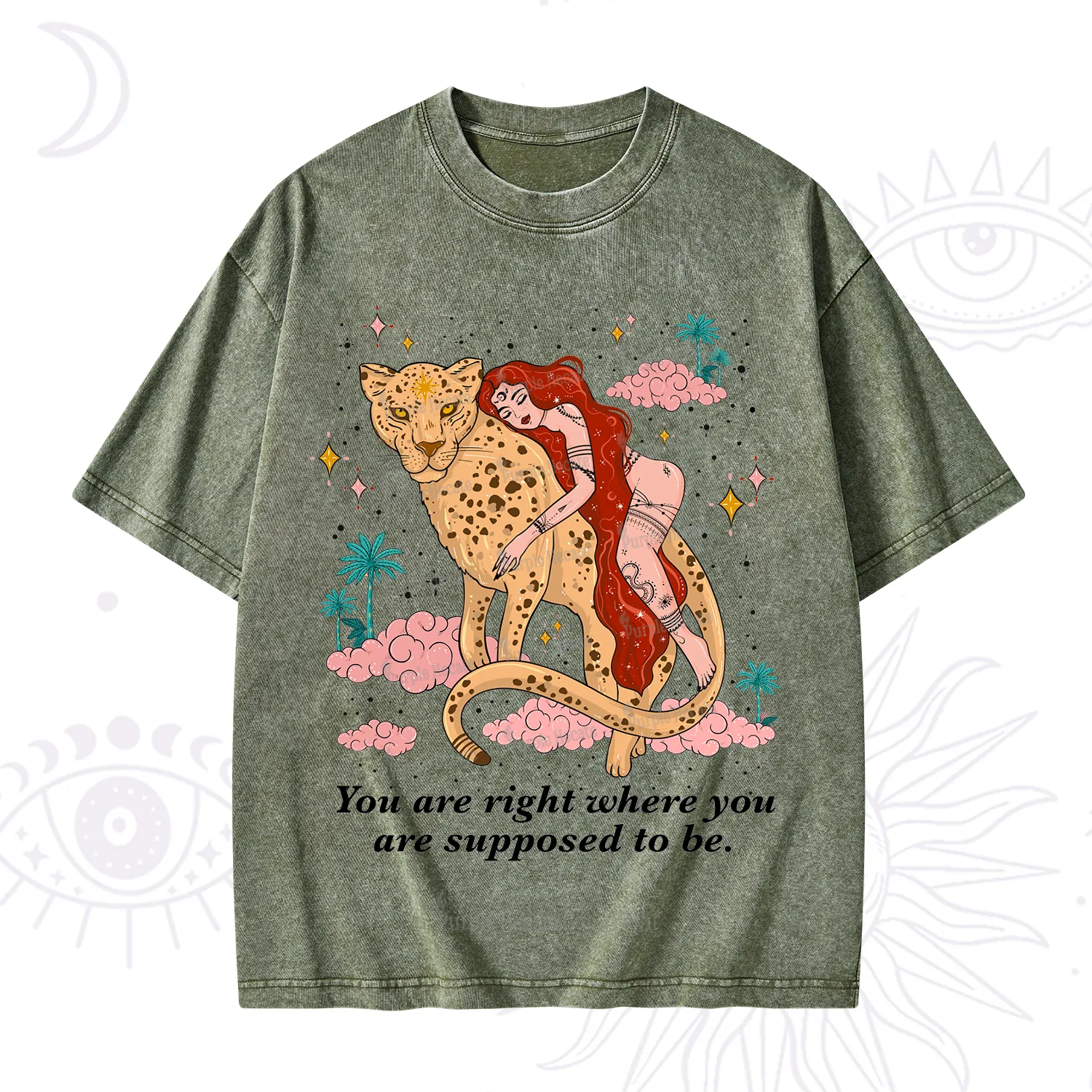 Purplehecate You Are Right Where You Are Supposed To Be Washed T-Shirt