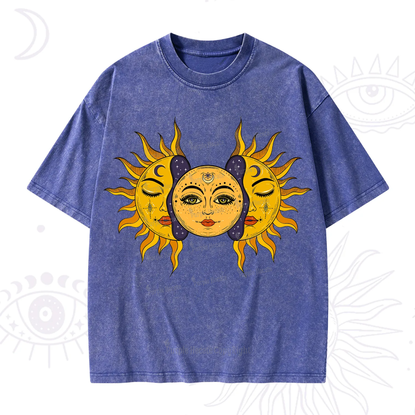 Purplehecate Celestial Twin Suns Washed T-Shirt