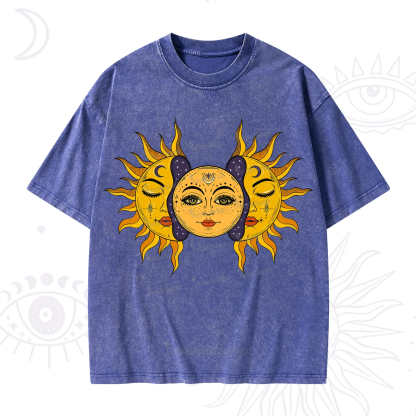 Purplehecate Celestial Twin Suns Washed T-Shirt