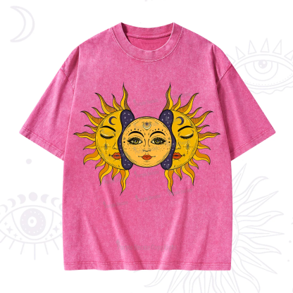 Purplehecate Celestial Twin Suns Washed T-Shirt