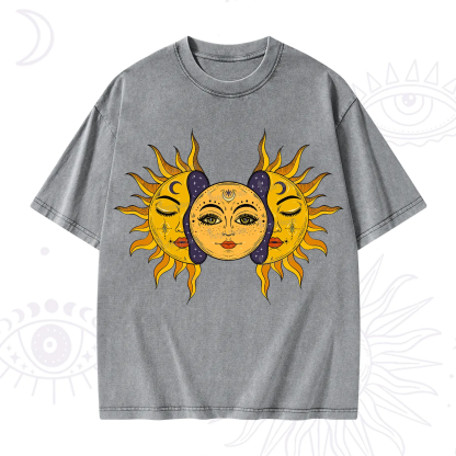 Purplehecate Celestial Twin Suns Washed T-Shirt