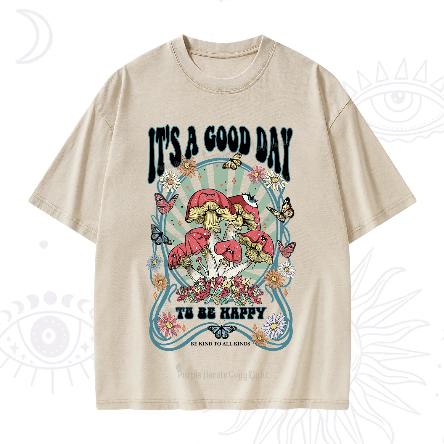 Purplehecate It's A Good Day To Be Happy Washed T-Shirt