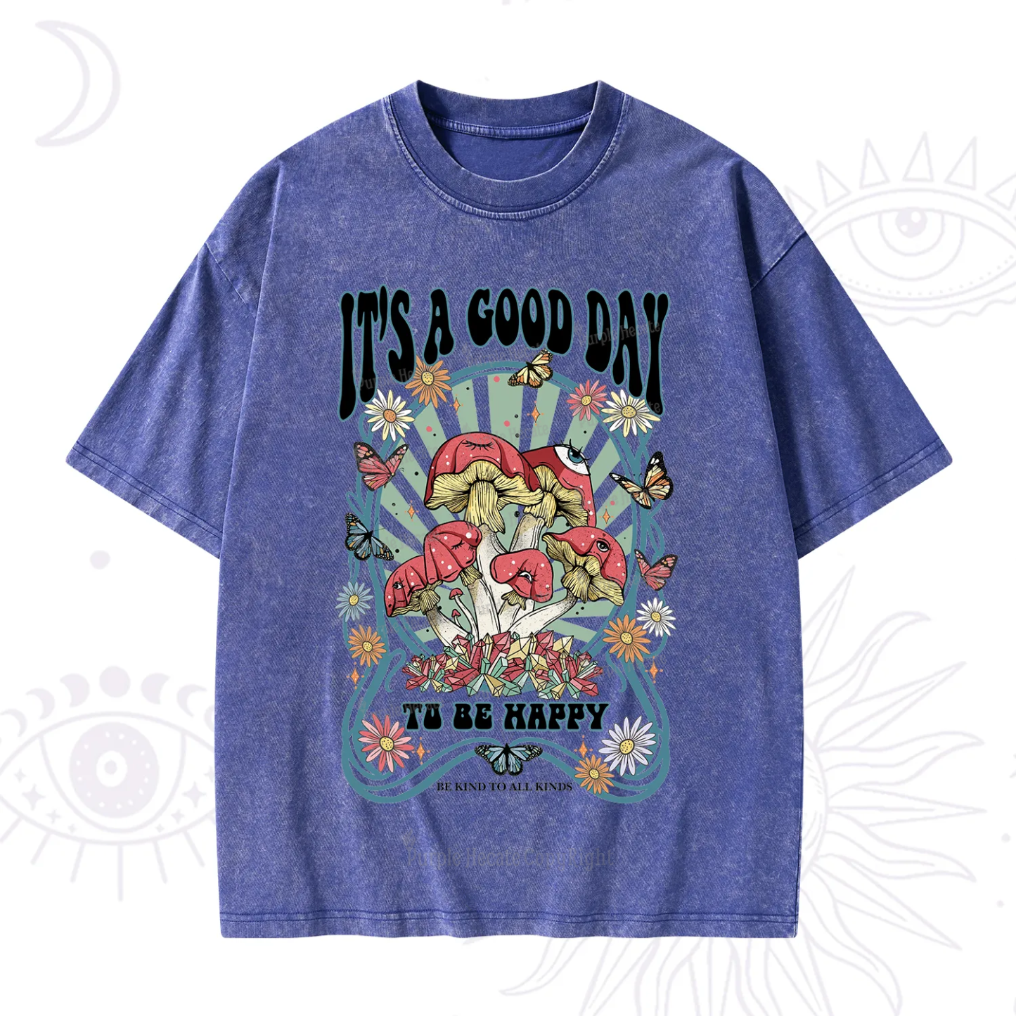 Purplehecate It's A Good Day To Be Happy Washed T-Shirt