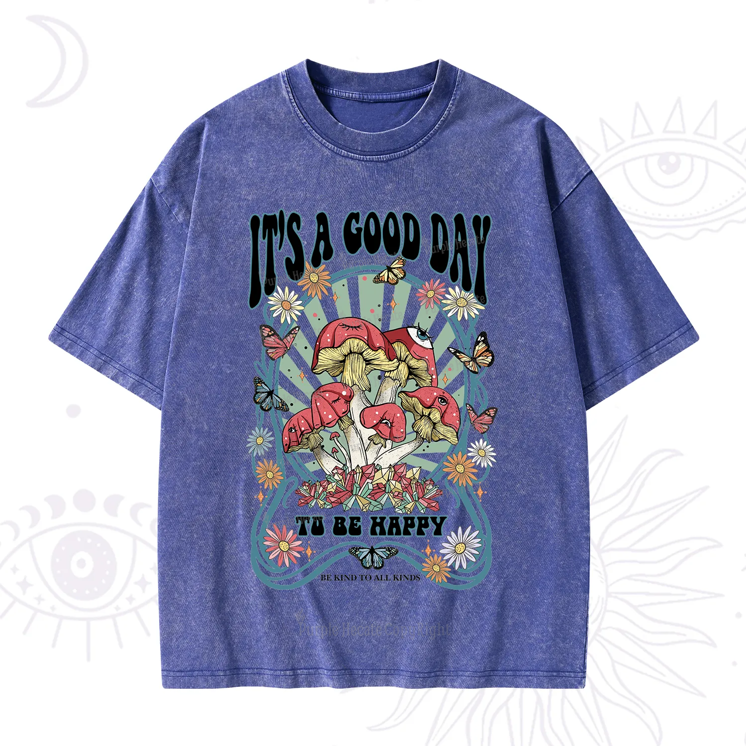 Purplehecate It's A Good Day To Be Happy Washed T-Shirt