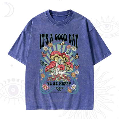 Purplehecate It's A Good Day To Be Happy Washed T-Shirt