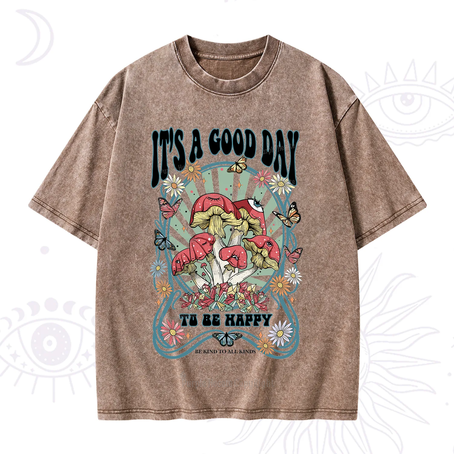 Purplehecate It's A Good Day To Be Happy Washed T-Shirt