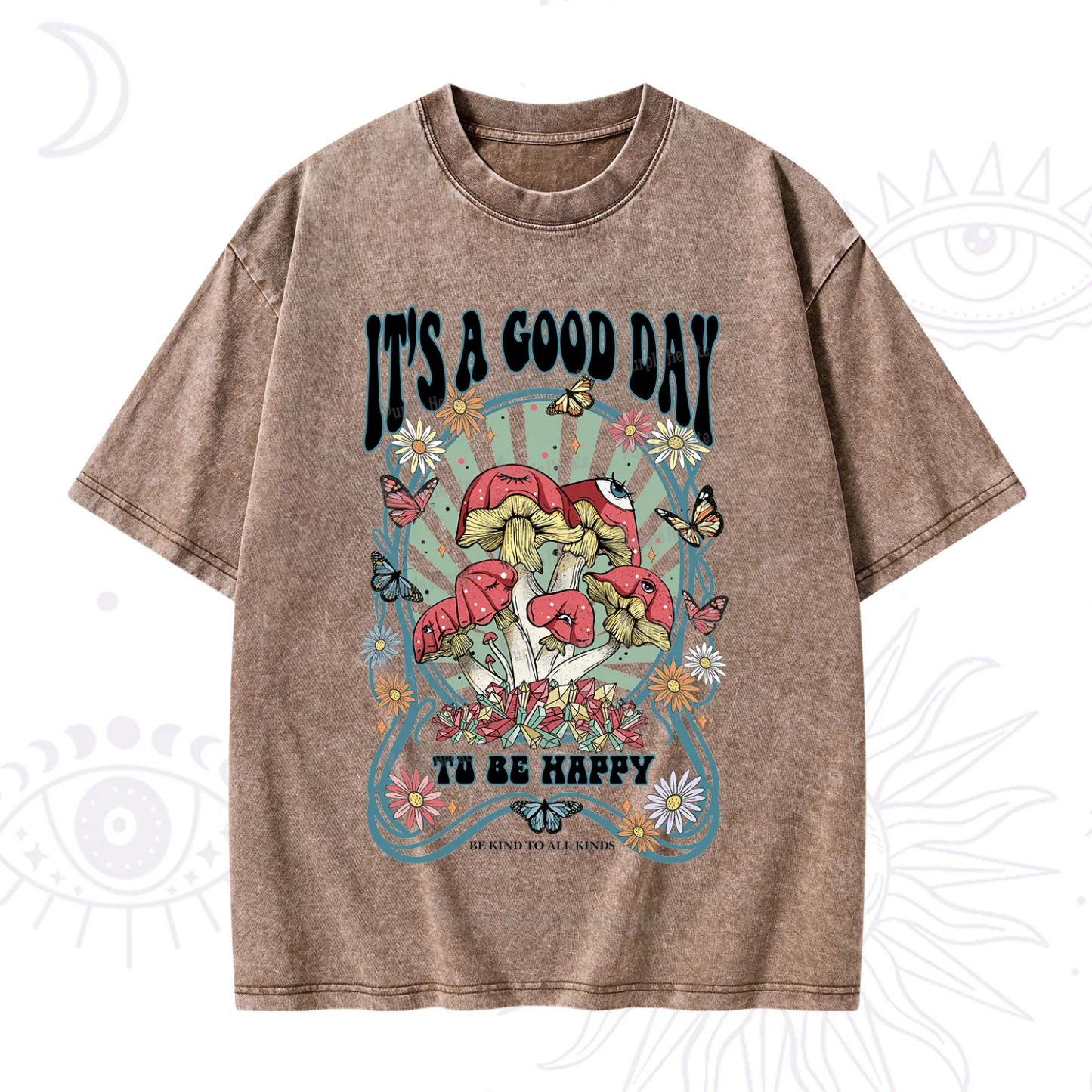 Purplehecate It's A Good Day To Be Happy Washed T-Shirt
