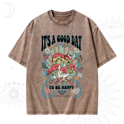 Purplehecate It's A Good Day To Be Happy Washed T-Shirt