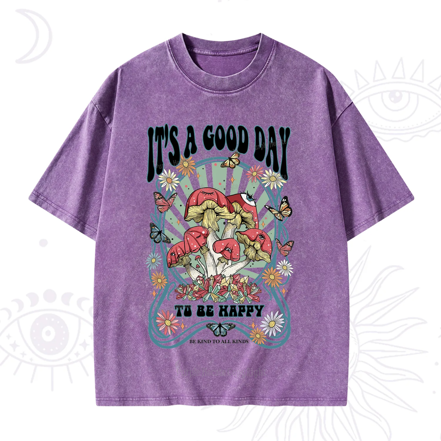 Purplehecate It's A Good Day To Be Happy Washed T-Shirt