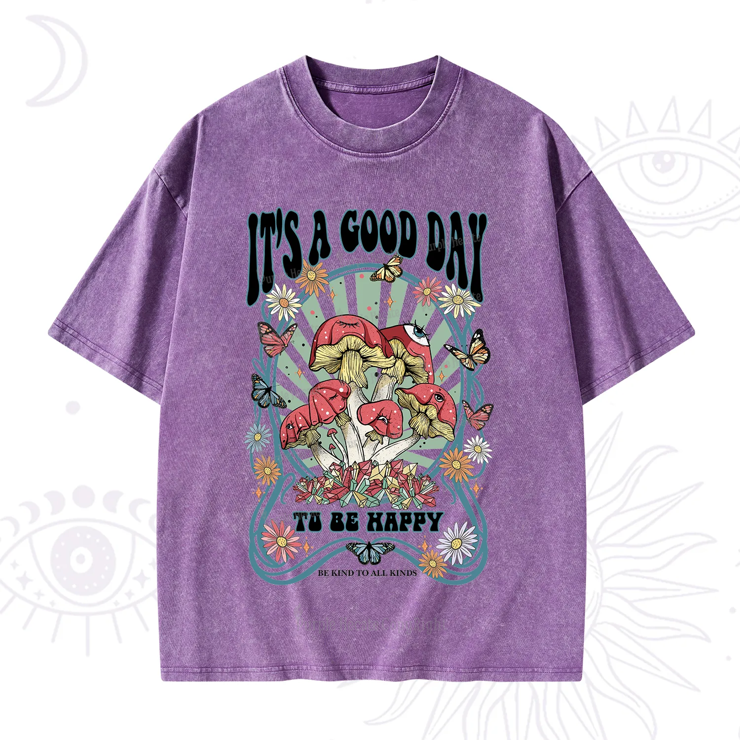 Purplehecate It's A Good Day To Be Happy Washed T-Shirt