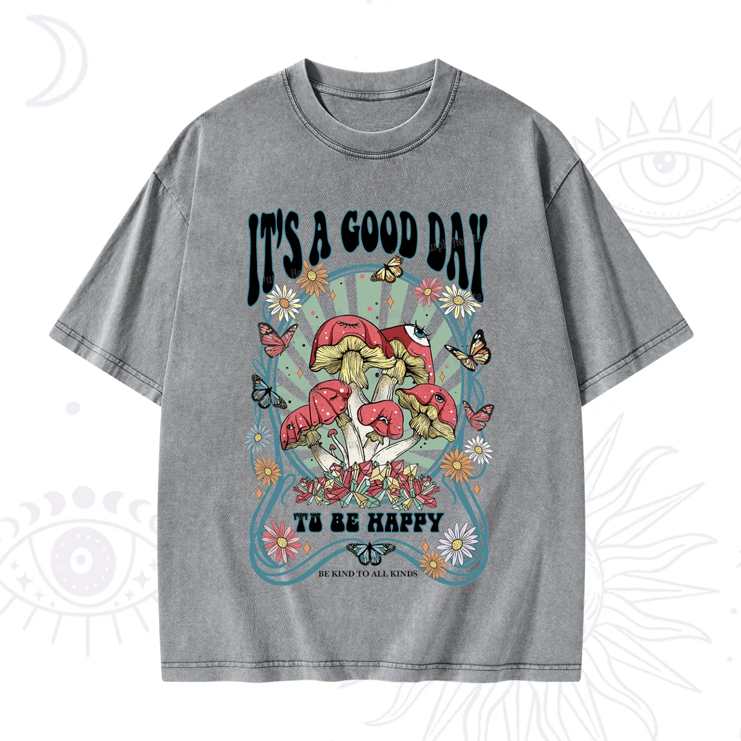 Purplehecate It's A Good Day To Be Happy Washed T-Shirt