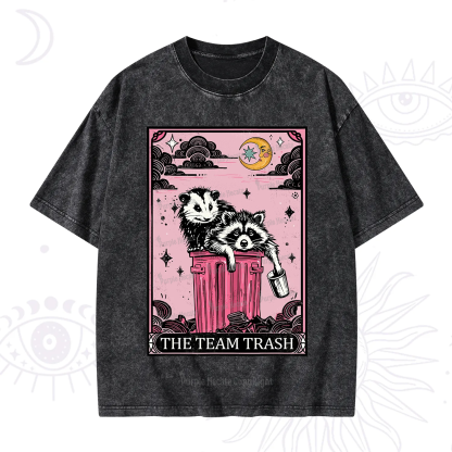 Purplehecate The Team Trash Raccoon & Possum Tarot Washed T-Shirt