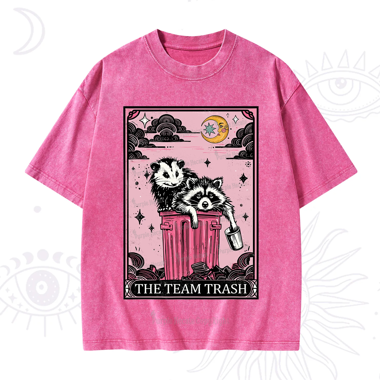 Purplehecate The Team Trash Raccoon & Possum Tarot Washed T-Shirt