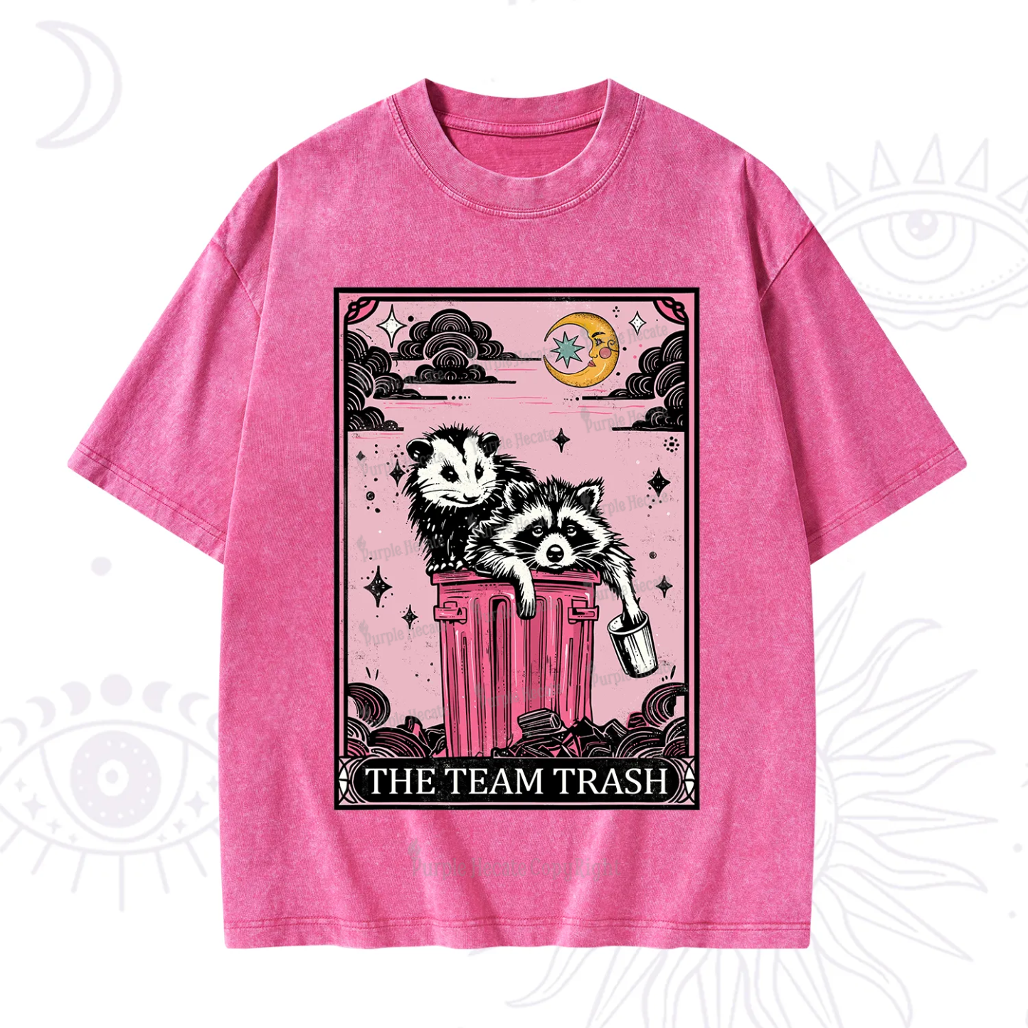 Purplehecate The Team Trash Raccoon & Possum Tarot Washed T-Shirt