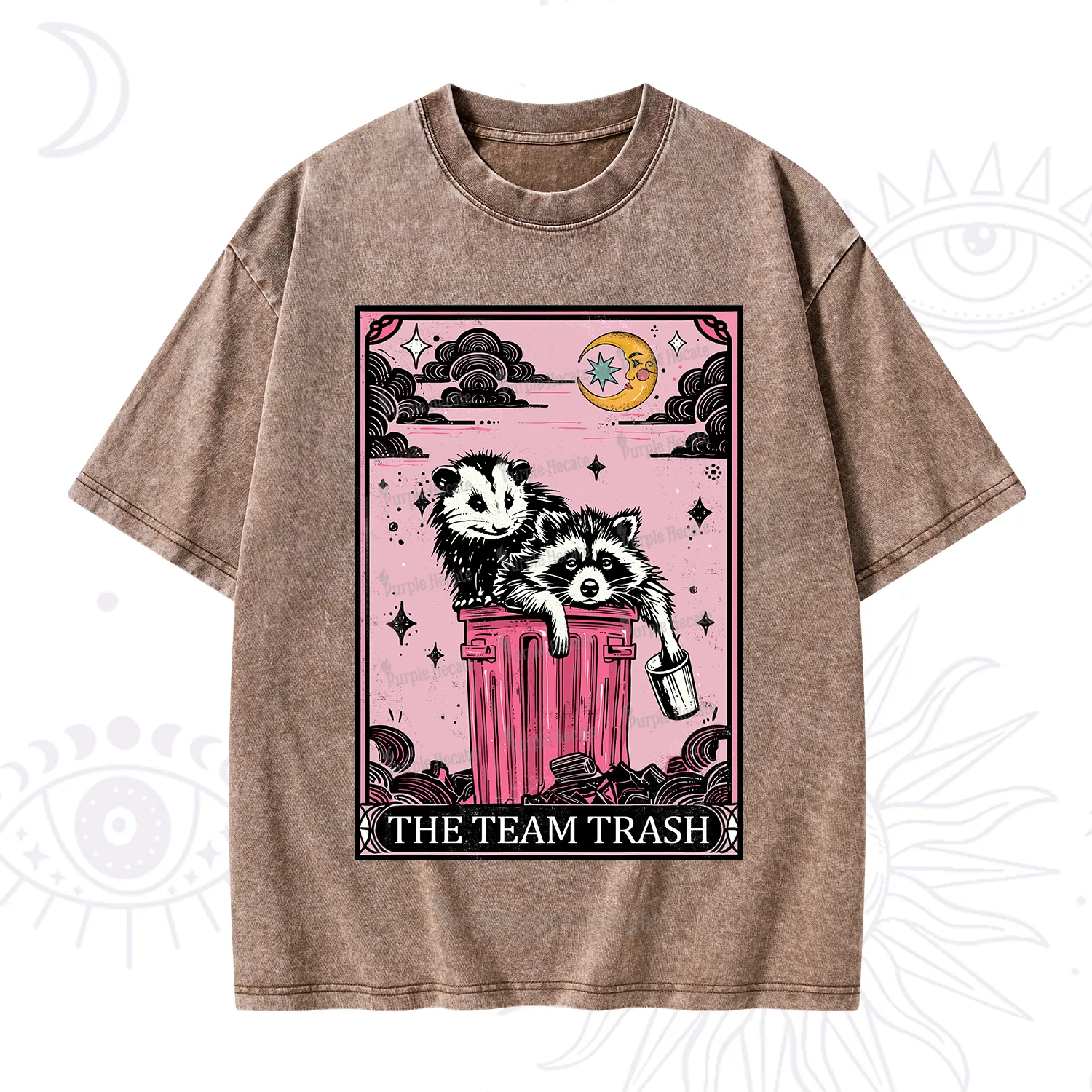 Purplehecate The Team Trash Raccoon & Possum Tarot Washed T-Shirt