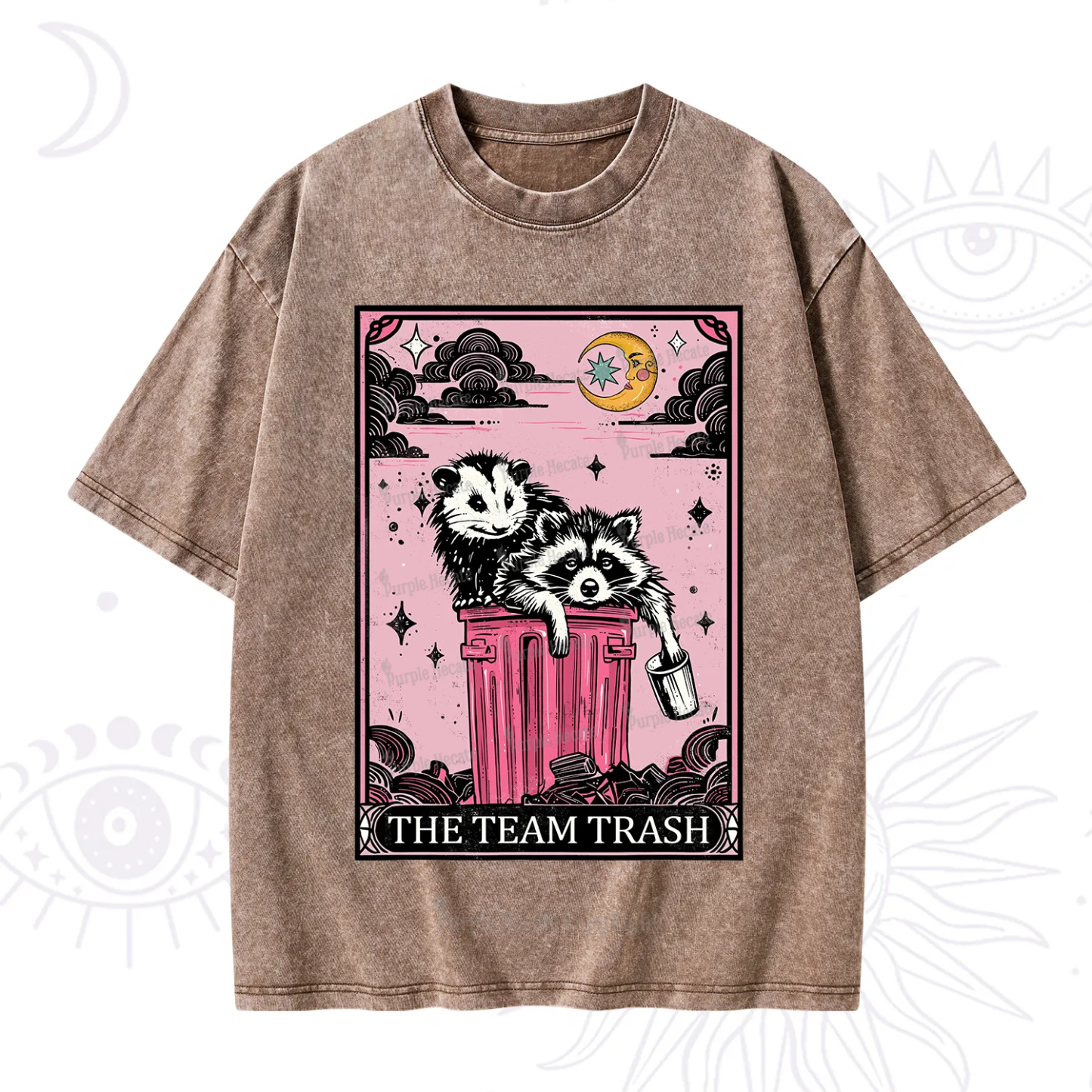 Purplehecate The Team Trash Raccoon & Possum Tarot Washed T-Shirt