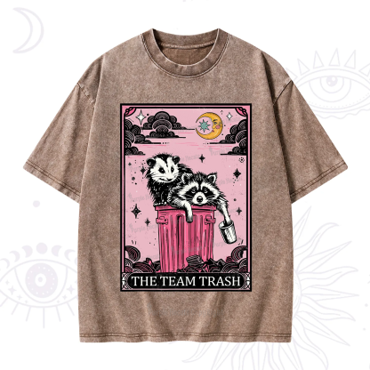 Purplehecate The Team Trash Raccoon & Possum Tarot Washed T-Shirt